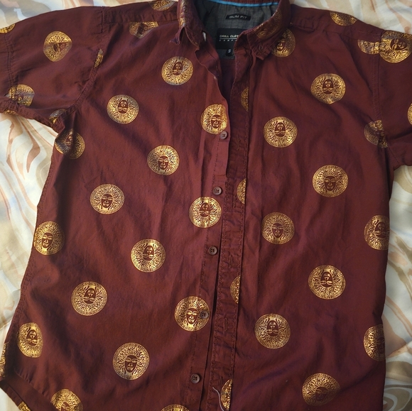 Grill clothing slim fit button down short sleeve Youth size S - Picture 3 of 8